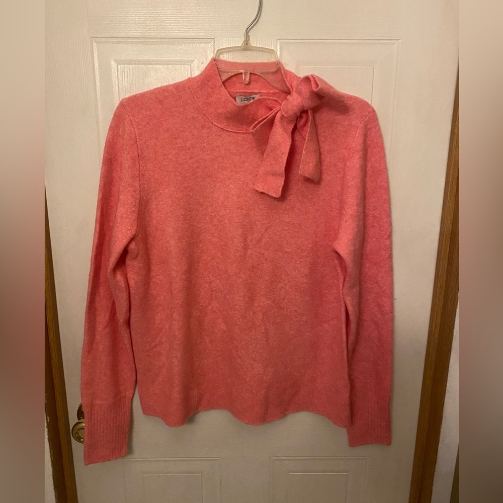 J. Crew Pink Romantic Bow-Neck Sweater